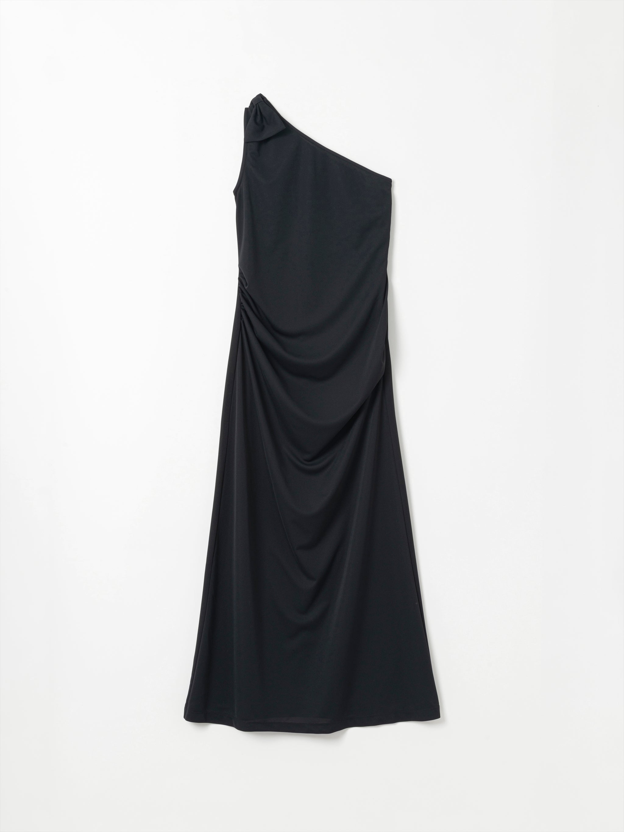 COMING SOON】ONE SHOULDER SHIRRING DRESS – YANMI.