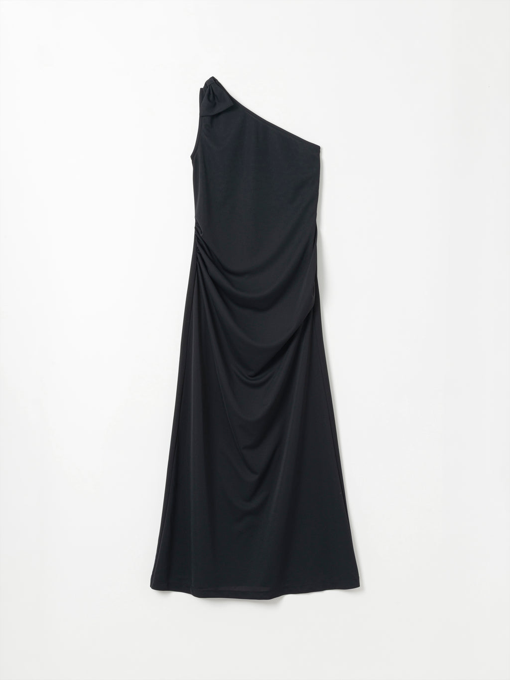 ONE SHOULDER SHIRRING DRESS